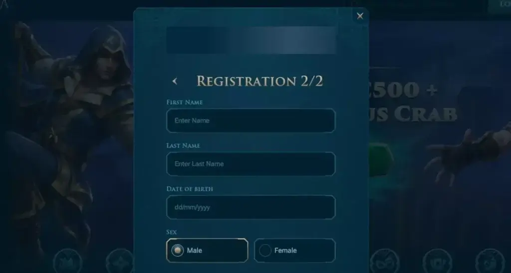 Slotuna casino registracija - korak 2
