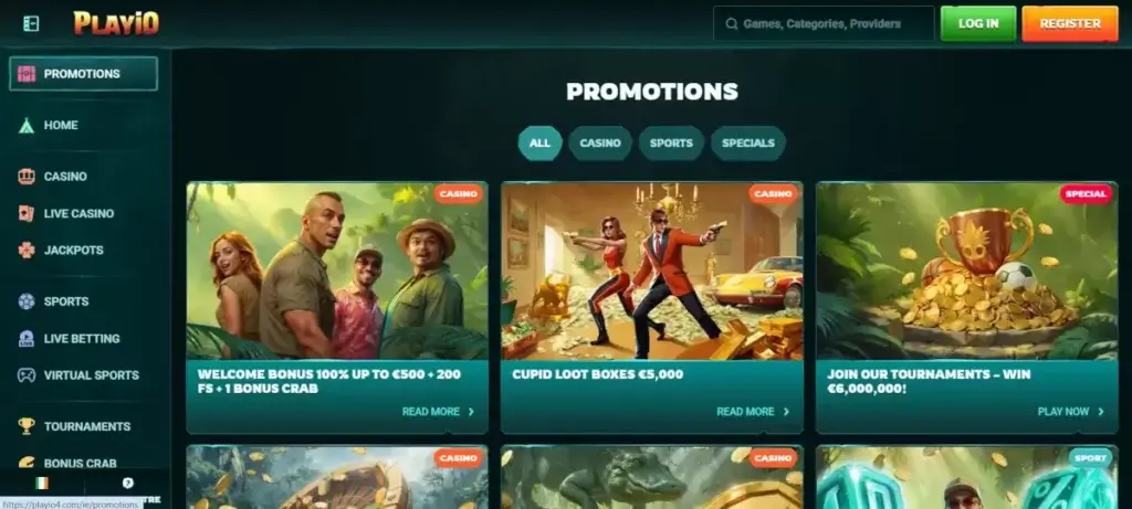 Playio registracija korak 1