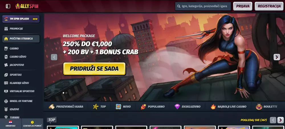 AllySpin registracija korak 1