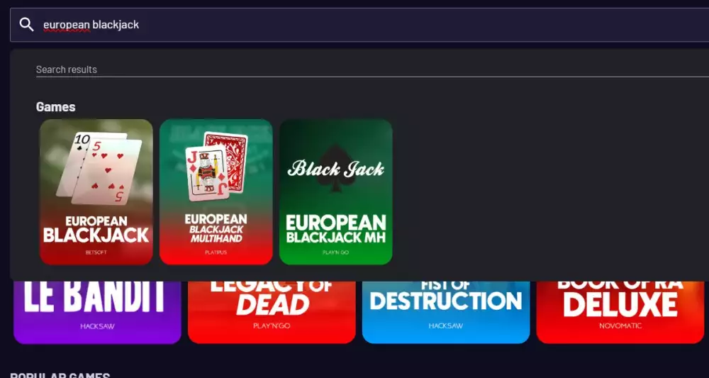 European Blackjack Multi Hand