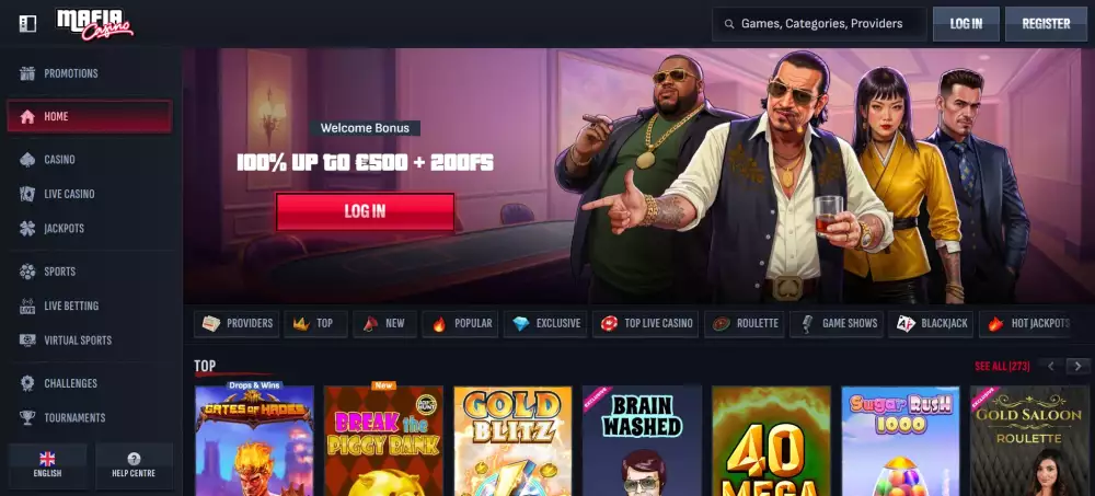 Mafia casino registracija korak 1