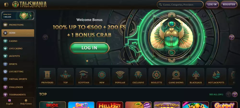 Talismania registracija korak 1