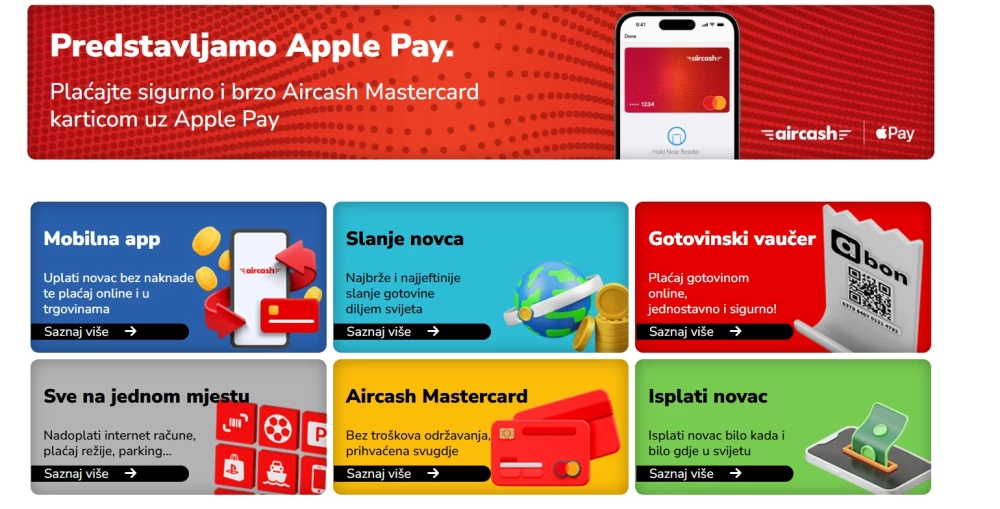 Aircash prednosti