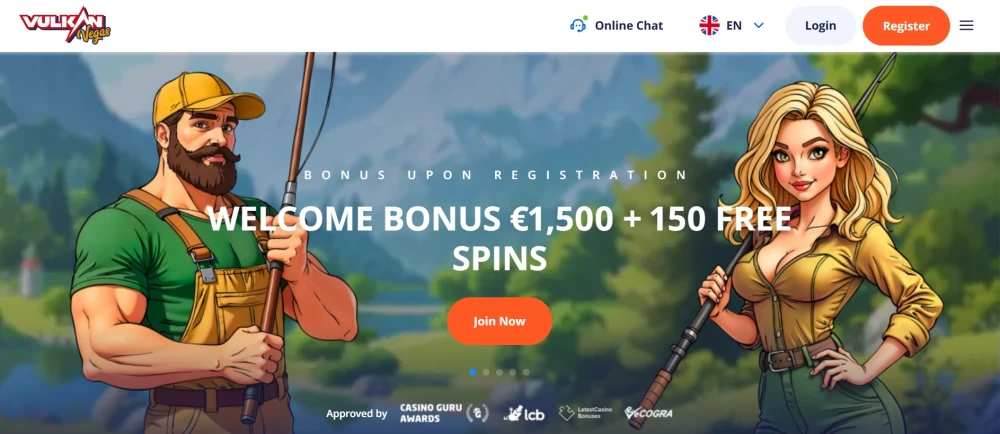 Vulkan Vegas registracija korak 1