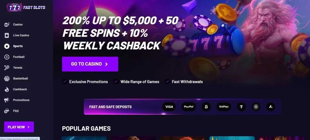 Fast Slots naslovnica - 200% casino bonus