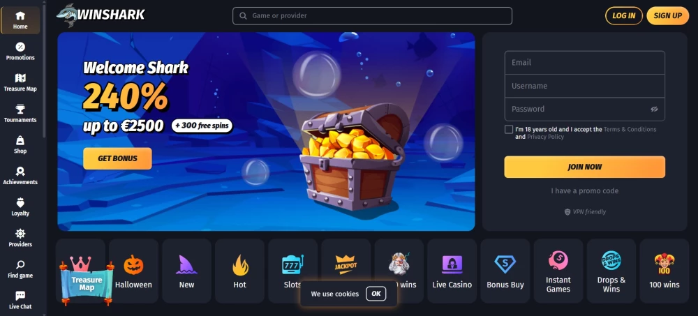 WinShark registracija korak 1