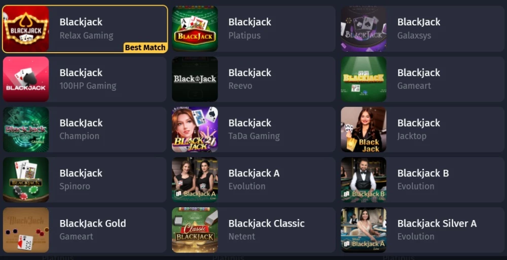 WS blackjack