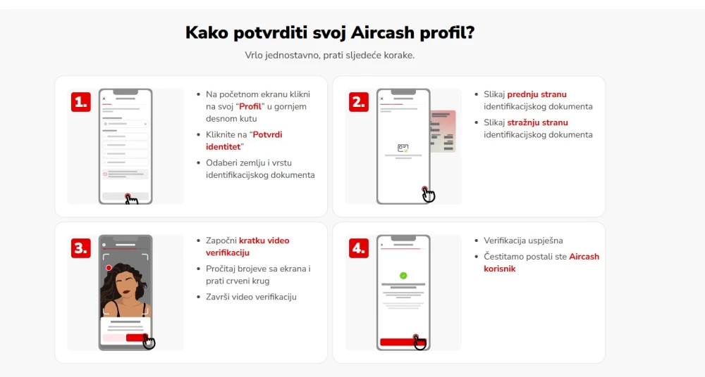 Aircash verifikacija